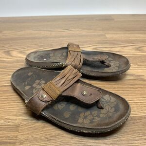 Cushe manuka strip sandals womens‎ Size 8 Thong Leather Slip On Chocolate Brown